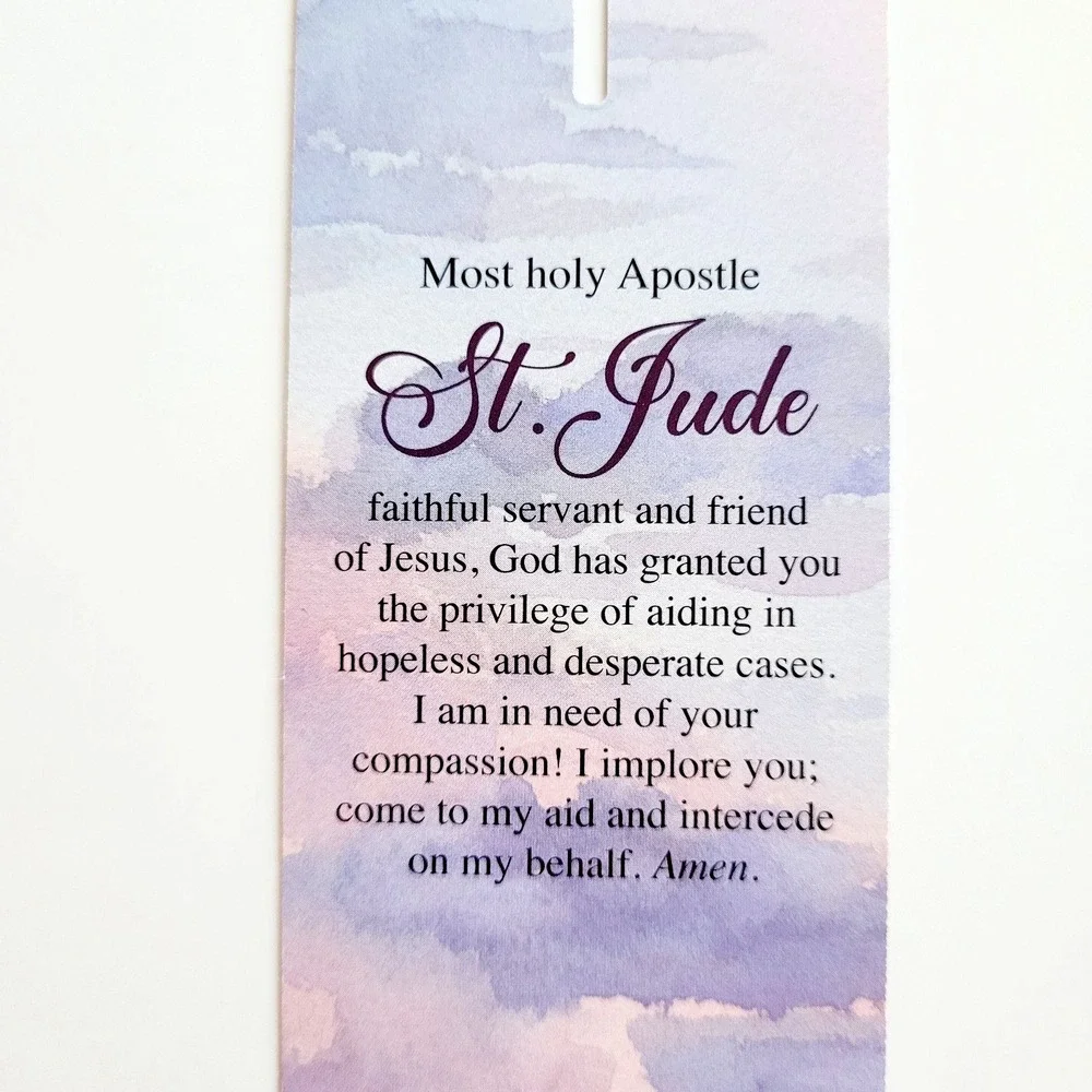 Prayer to Saint Jude Bookmark, plastic cutout cross, St. Jude Shrine, SJS0324-PF